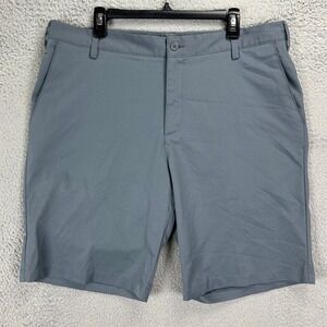 Adidas Shorts Mens 38 Grey Chino Golf Golfer Golfing Athletic Flat Front Pockets
